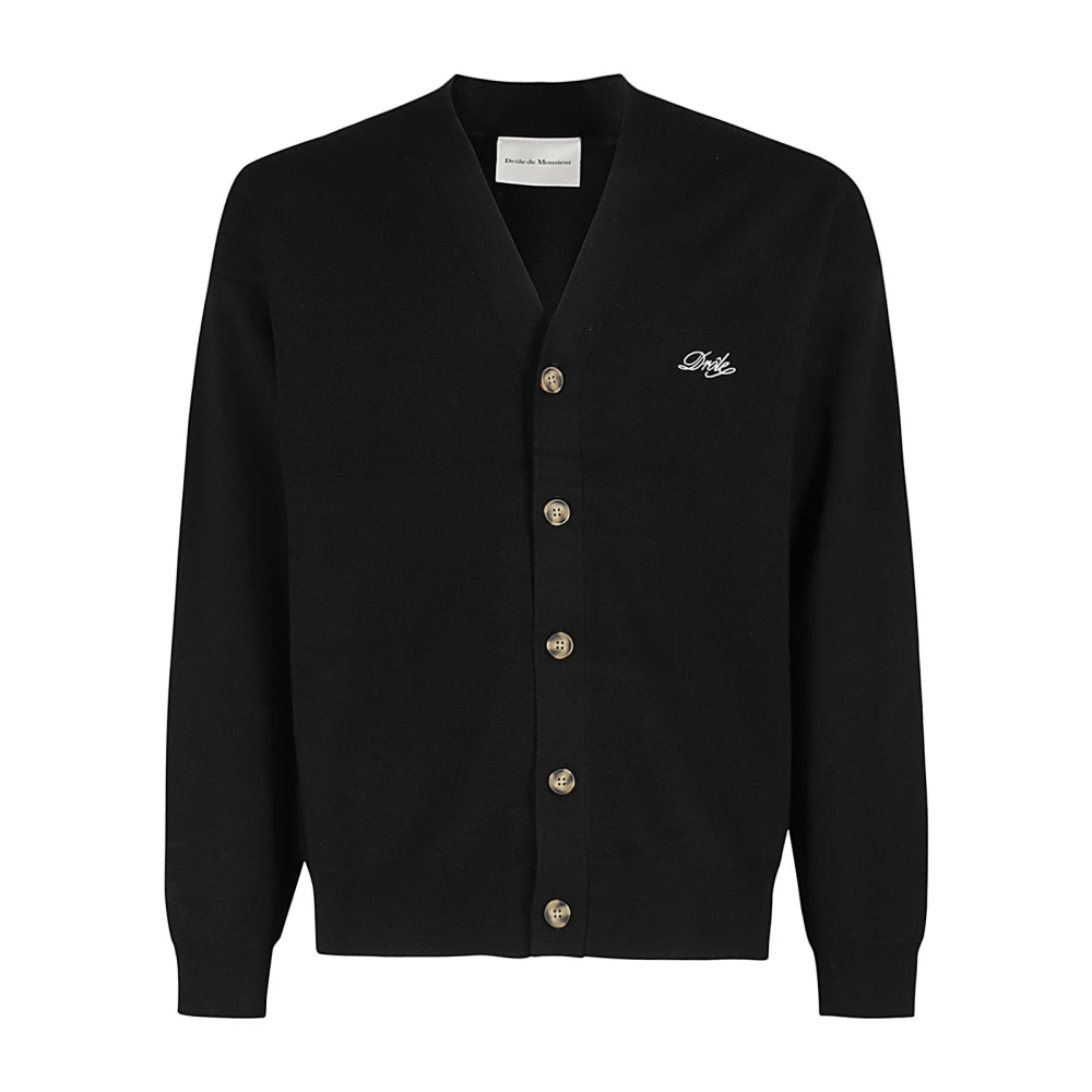 Drole De Monsieur Black Cardigans, Male, L, Funny Cardigan