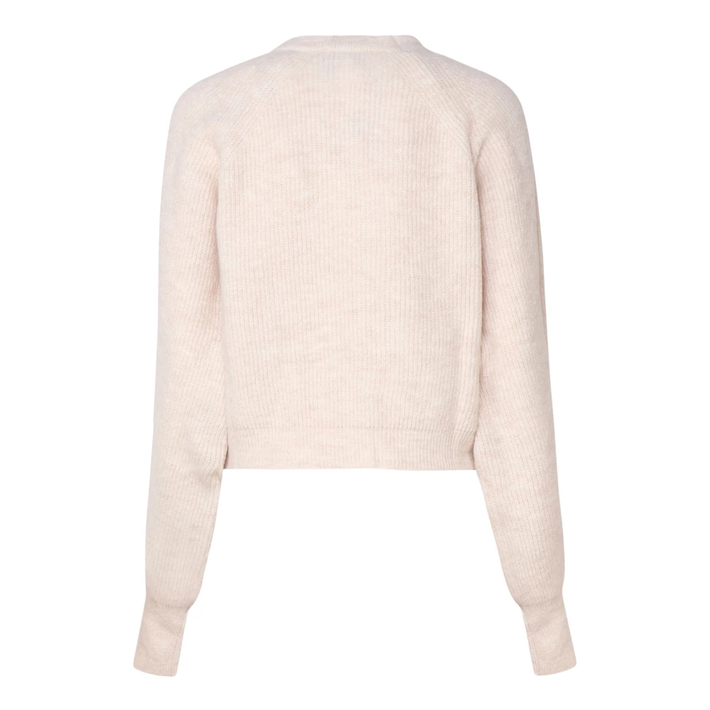 Mariuccia Milano Ribgebreide Trui Ronde Hals Beige Dames