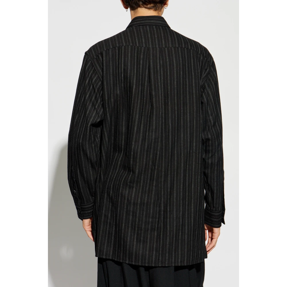 Y-3 Gestreept overhemd Black Heren