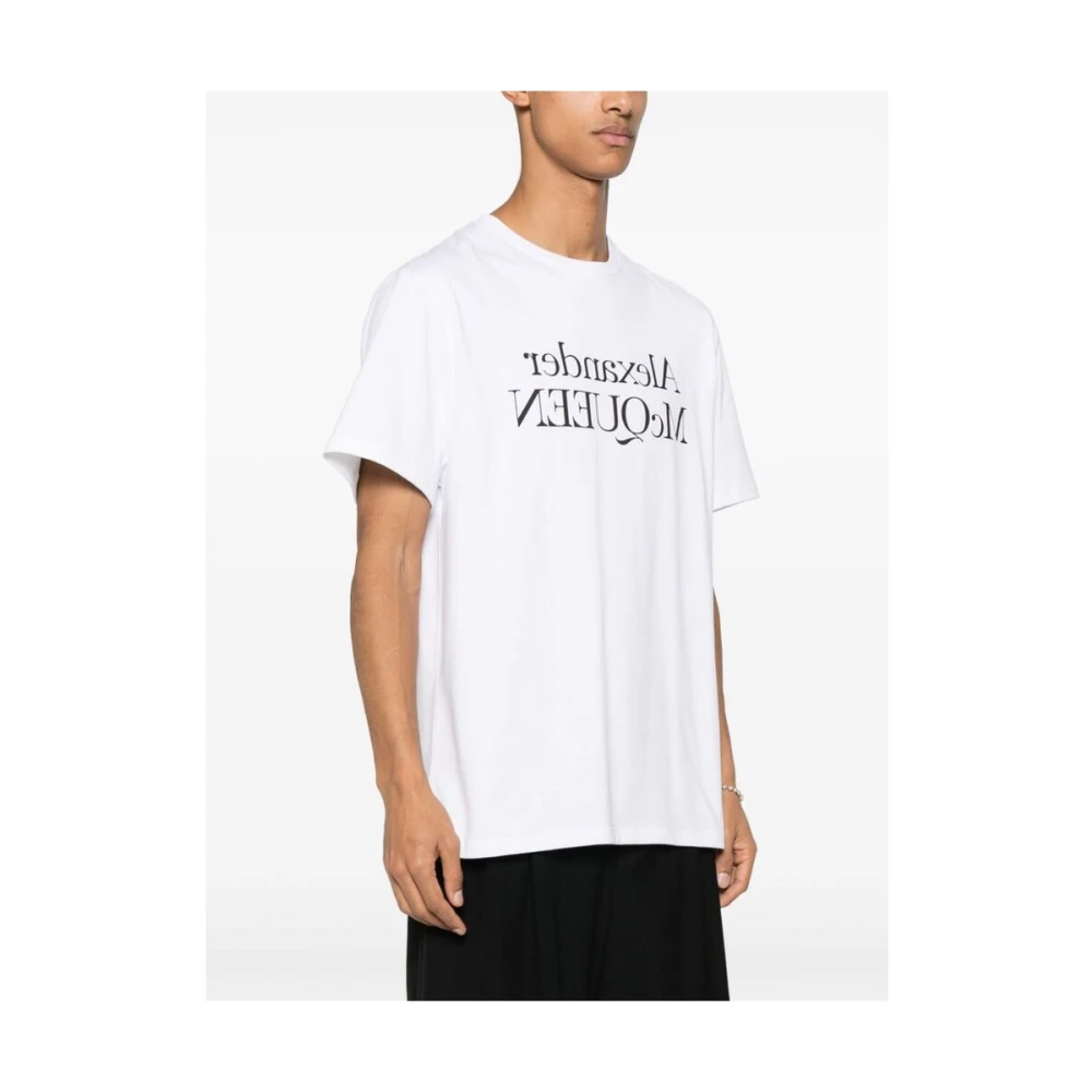 alexander mcqueen T-shirt met logo print White Heren