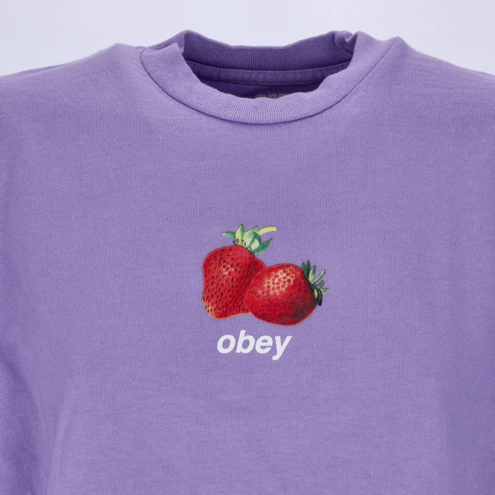 Obey Lavendel Tuinbessen Crop Tee Dames Purple Dames