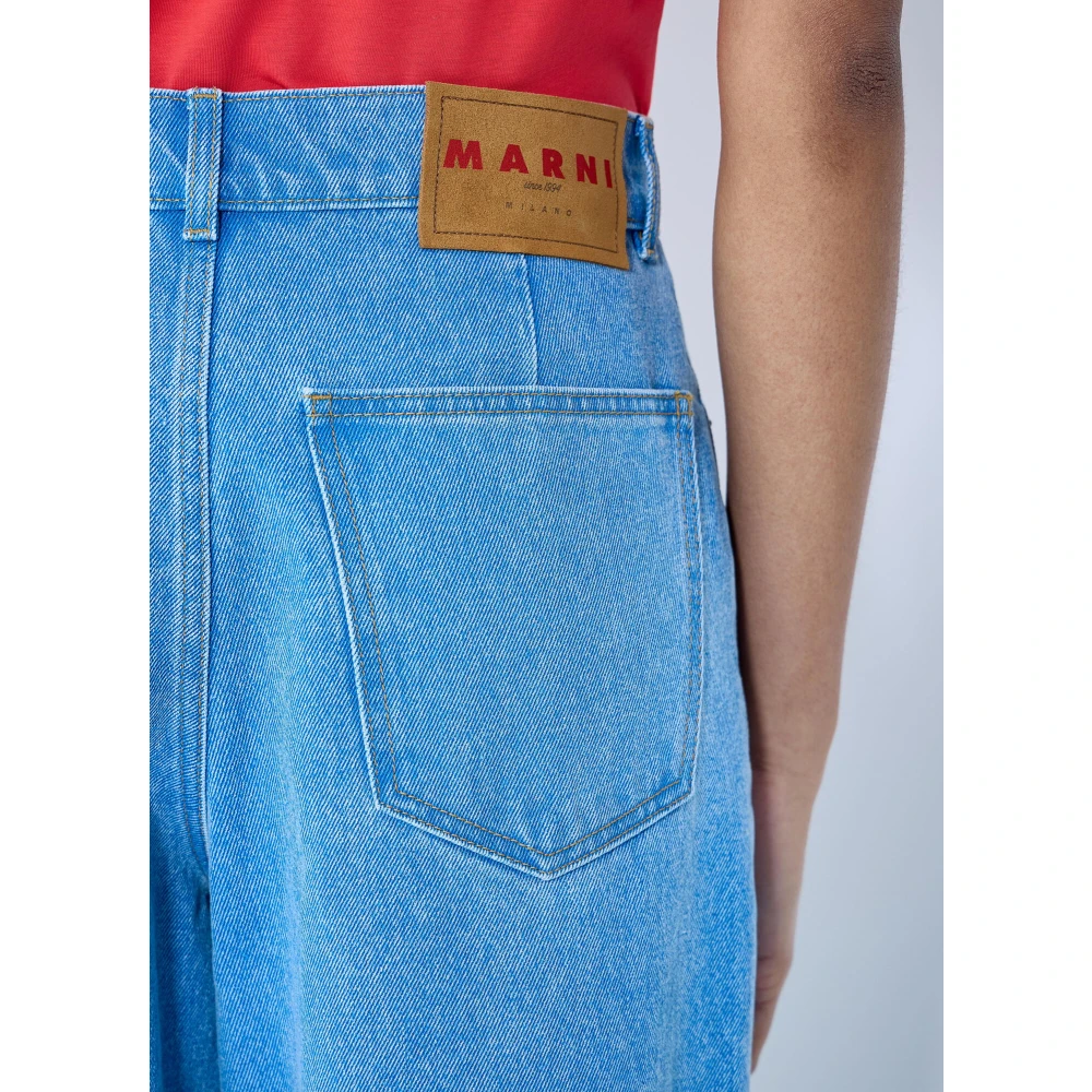 Marni Denim Jeans met Bloemenmotief Blue Dames