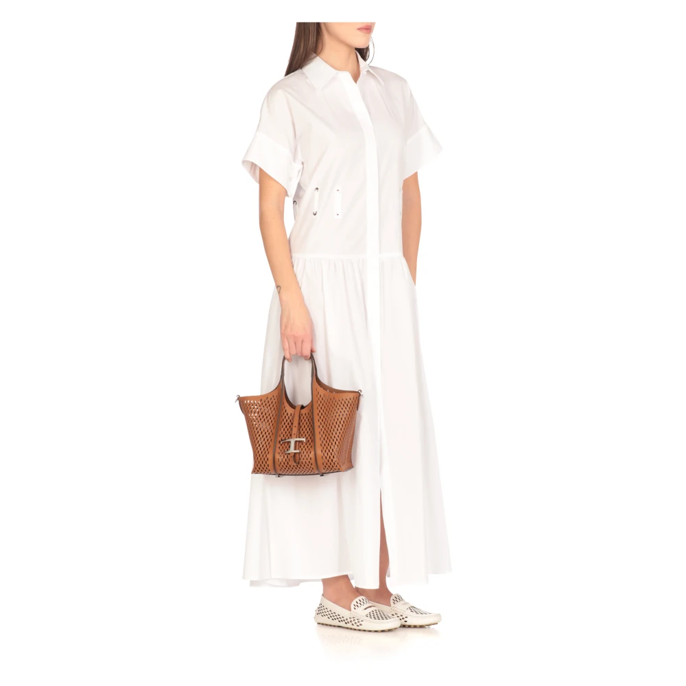 TOD'S Bruine leren tas met geperforeerd patroon Brown Dames