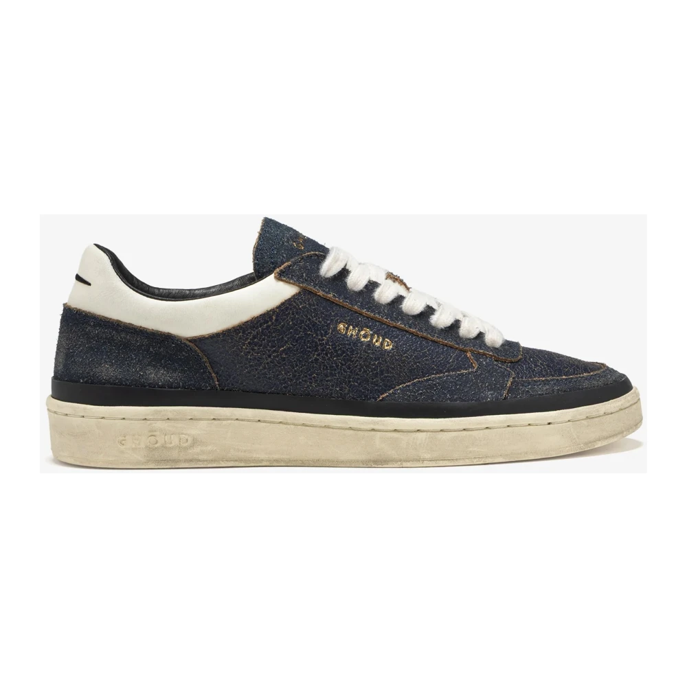 Ghoud Sneakers van gebarsten leer met suède inzetstukken Heren Schoenen Blauw