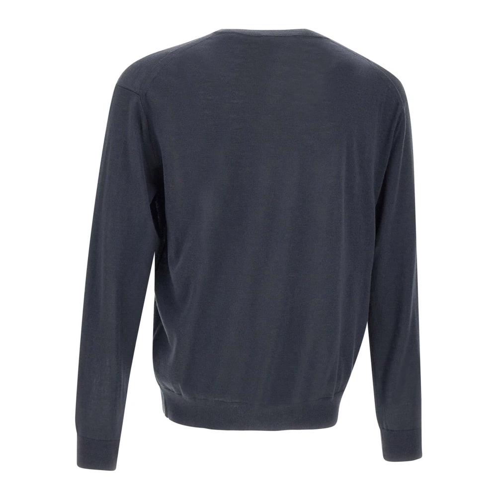 closed Zachte Wol Kasjmier Crew Neck Sweater Gray Heren