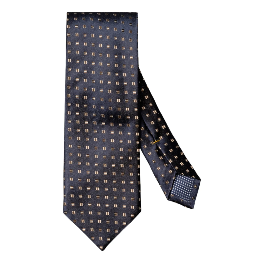 Eton Men's Blue Geometric Woven Silk Tie