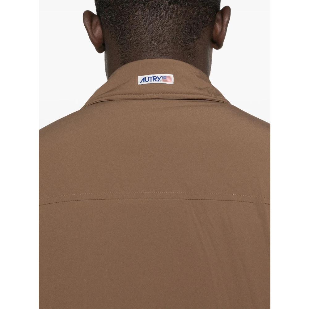 Autry Bruine Nylon Overshirt Jas Brown Heren