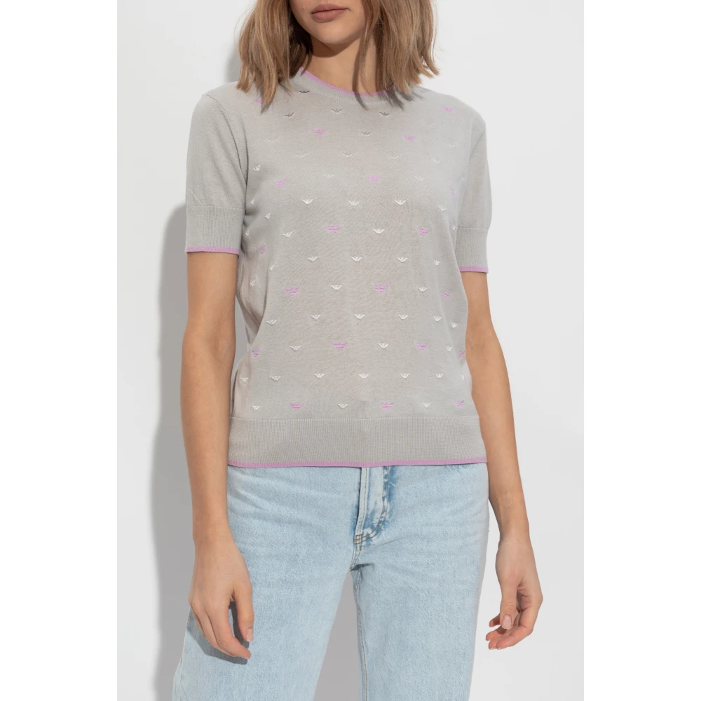 Emporio Armani Top met monogram Gray Dames
