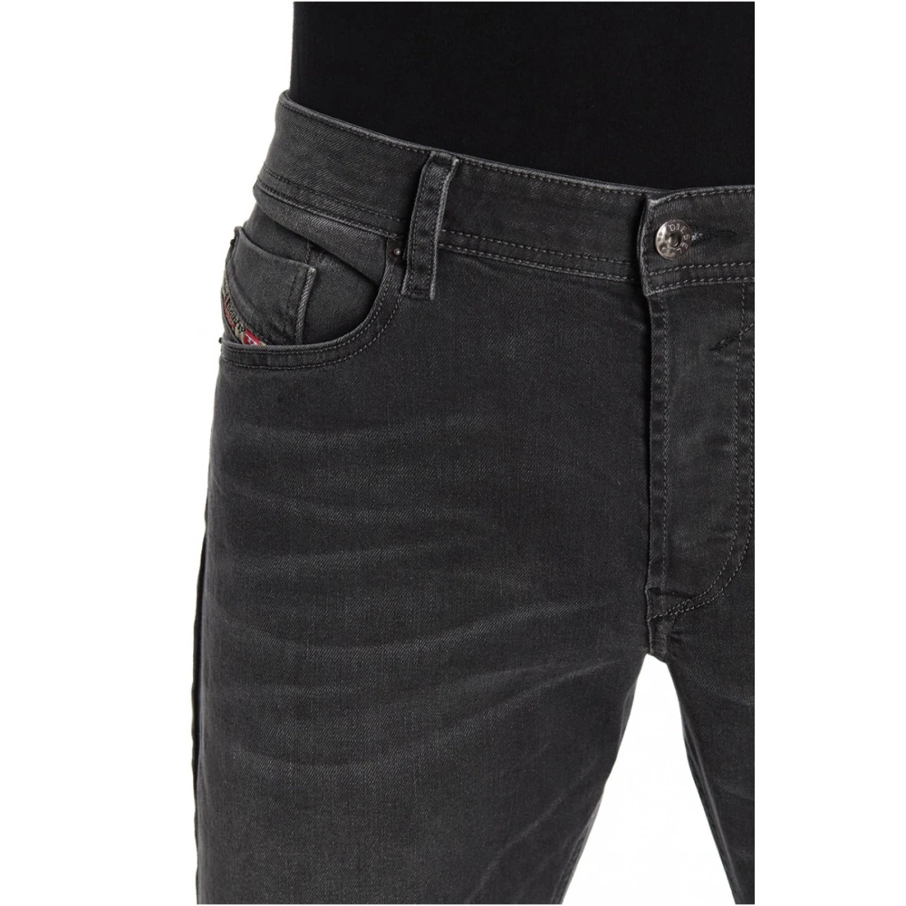 Diesel Grijze tapered stretch jeans Gray Heren