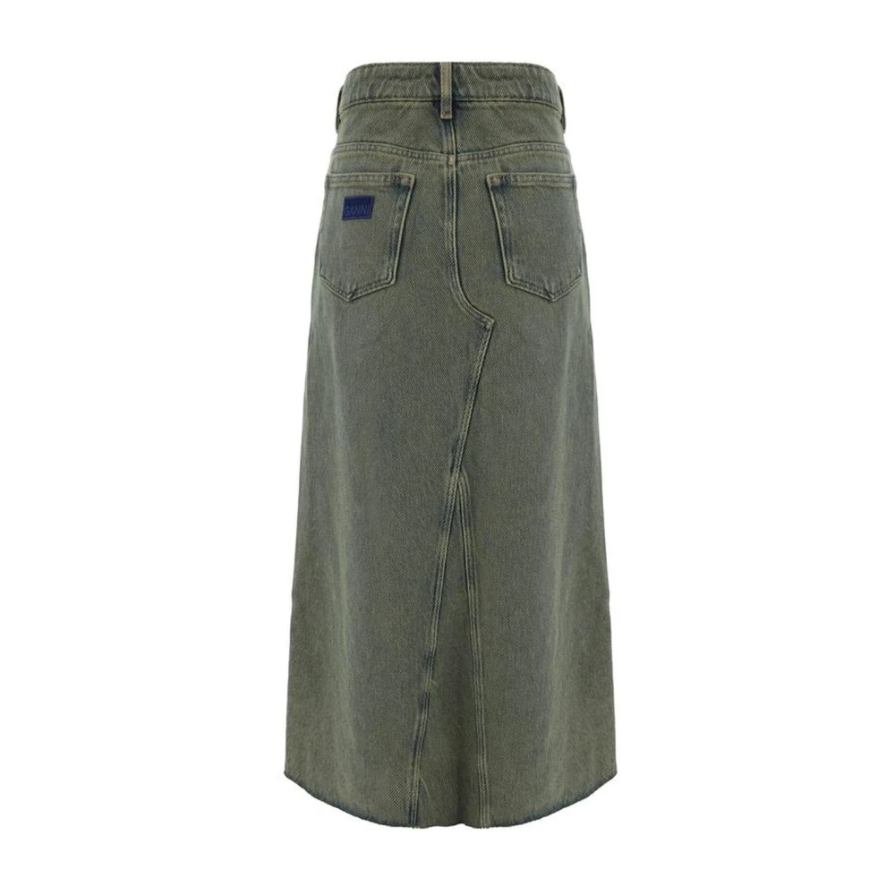 Ganni Versleten Zoom Denim Rok Blue Dames