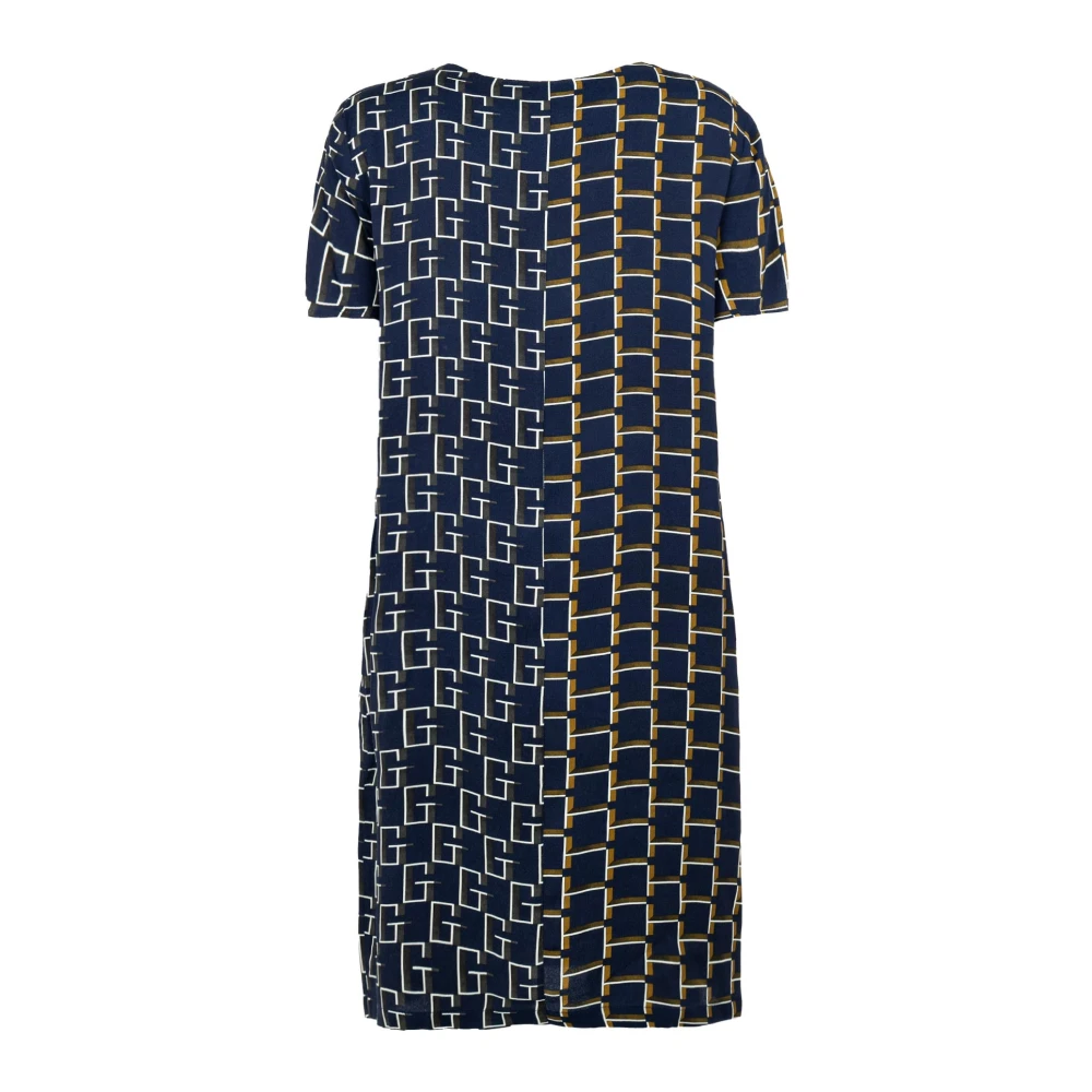 Manila Grace Blauwe Nachtjurk met Patroon Multicolor Dames