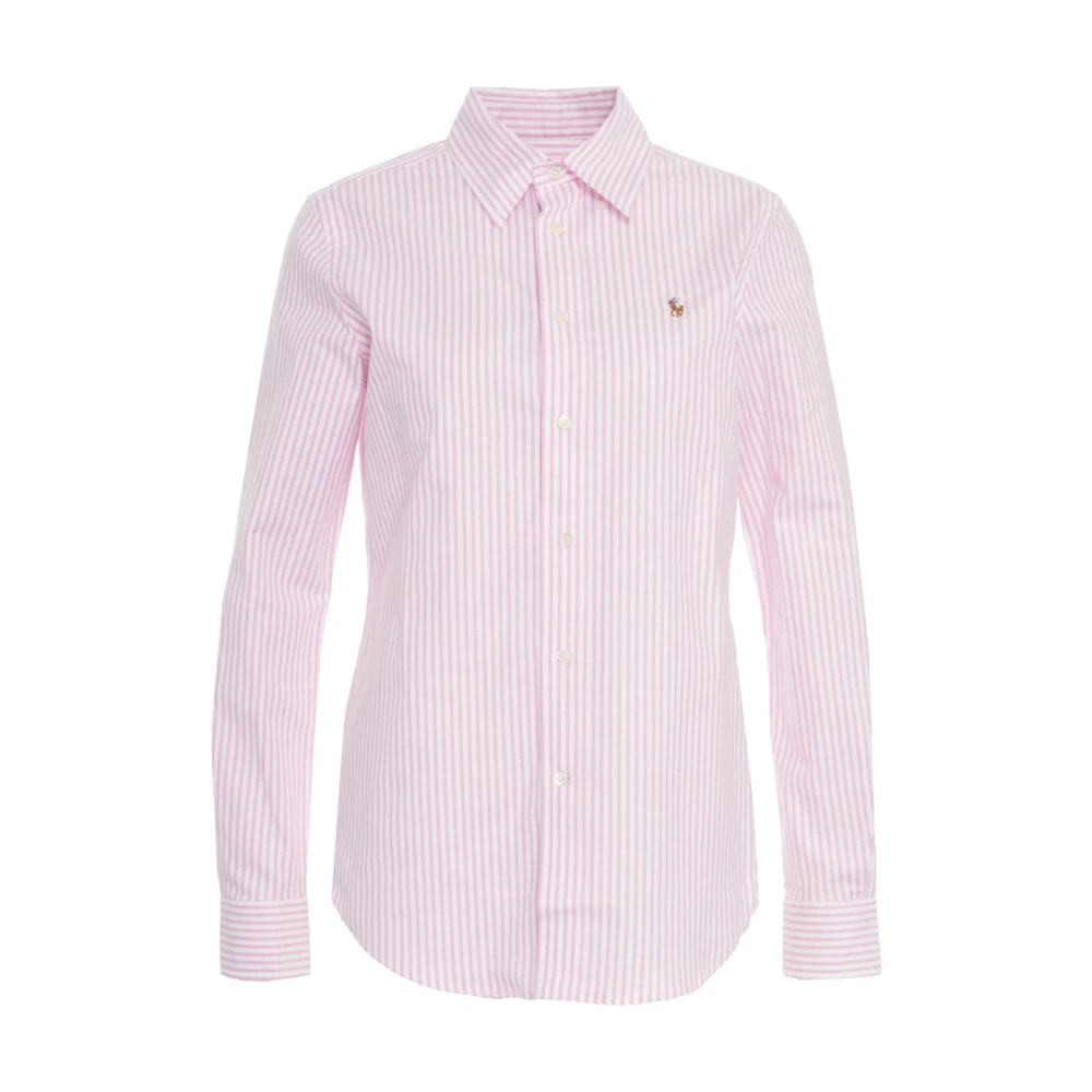 Polo Ralph Lauren Roze Gestreept Slim Fit Overhemd Pink Dames