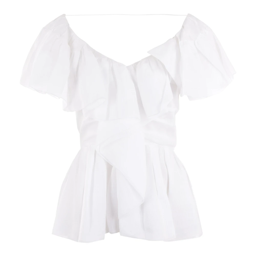 Chloé Witte Voile Top met Ruches White Dames