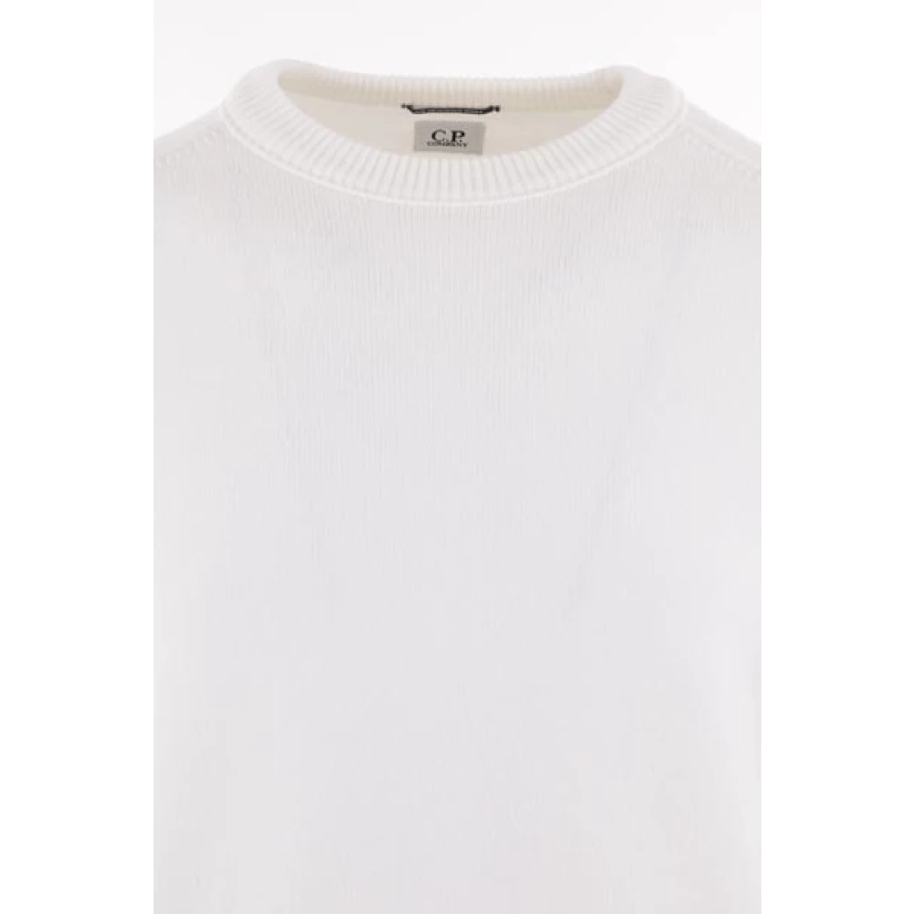 C.P. Company Witte Trui met Logo Patch White Heren