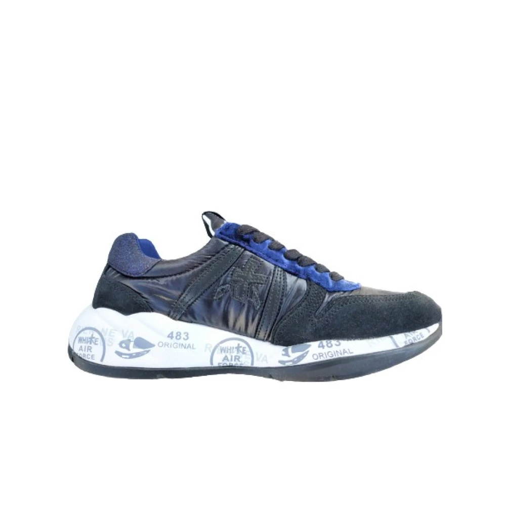 Premiata Layla Mixed Leather Lace-up Sneakers Heren Schoenen Zwart