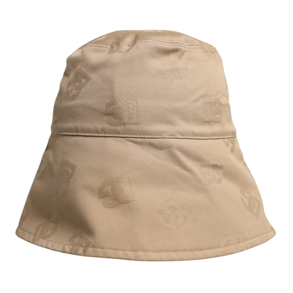 Dolce & Gabbana Men's Beige Luxury Monogram Cotton Bucket Hat