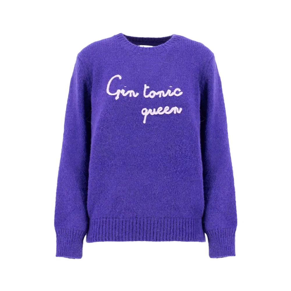 MC2 Saint Barth Zachte Sweater met Gin Tonic Queen Borduursel Purple Dames
