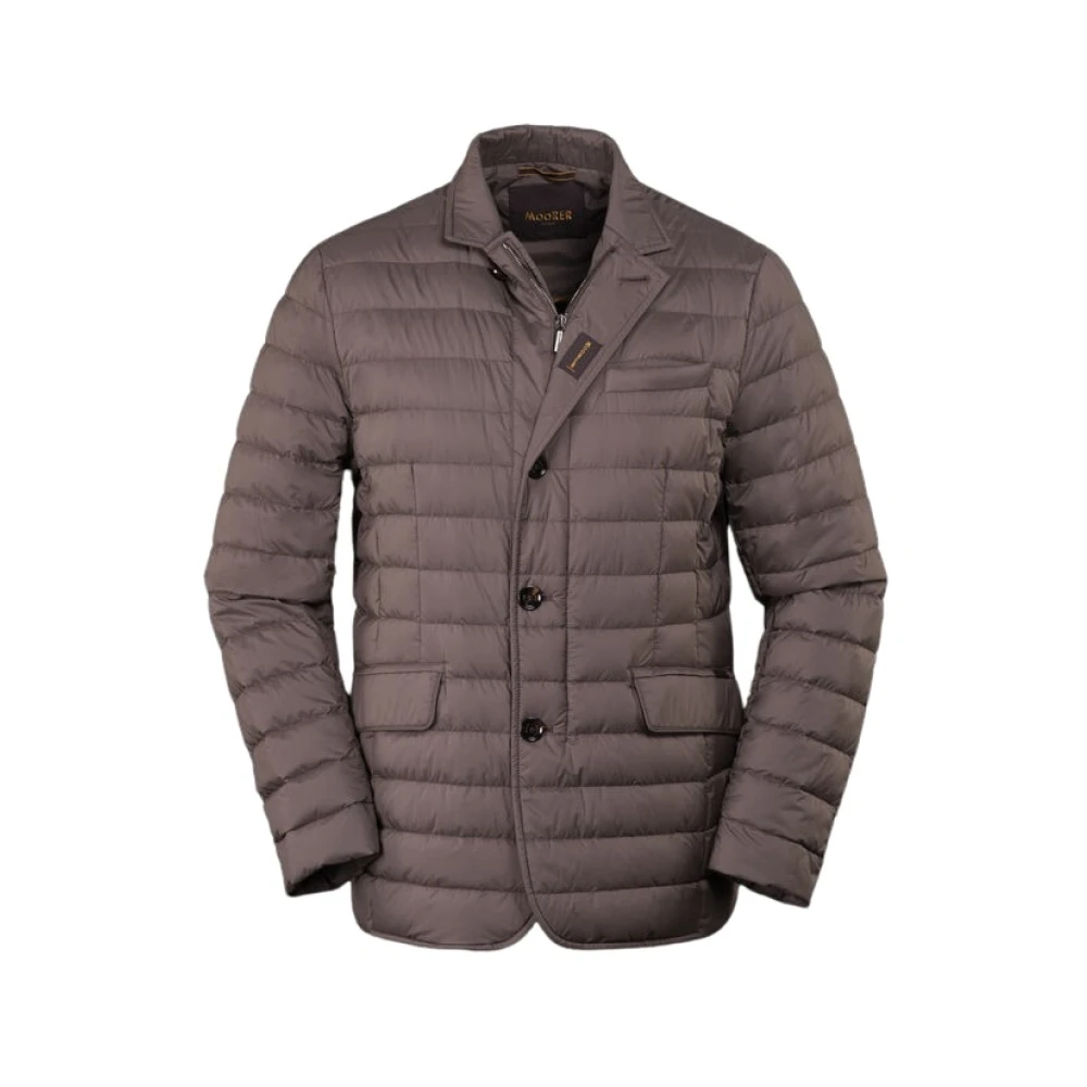 Moorer Men's Brown Down Jackets, S, Classic Three-Button Down Jacket