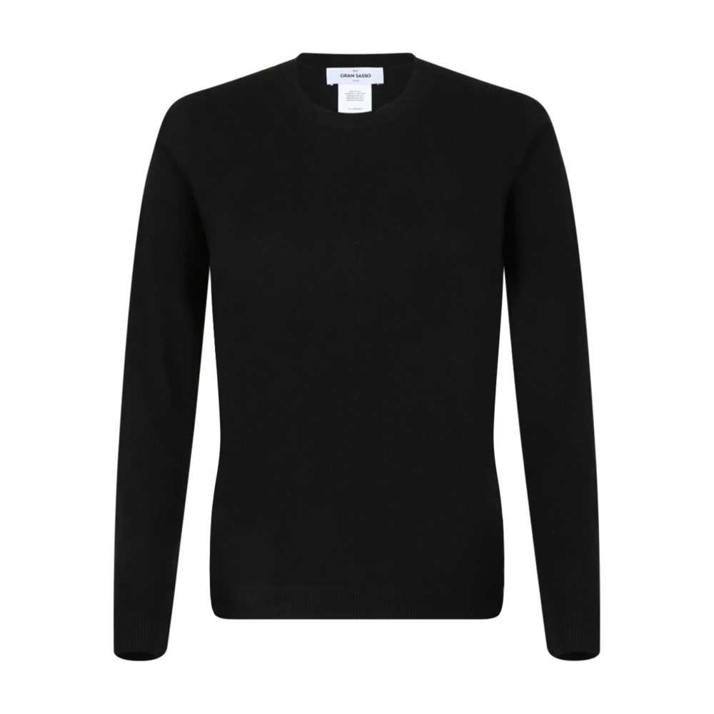 Gran Sasso Zwarte Crew Neck Wollen Trui Black Dames