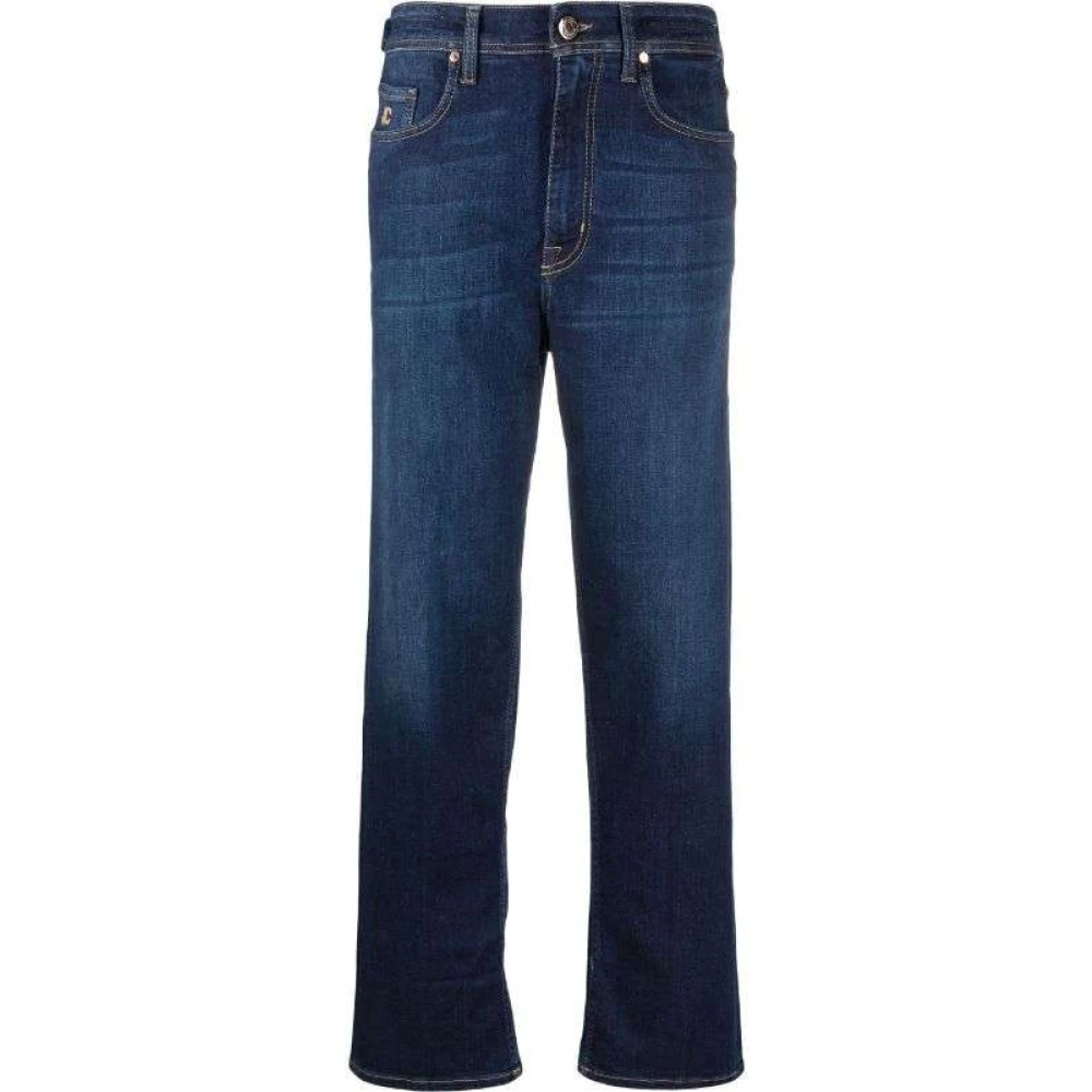 Jacob Cohën Boyfriend jeans met geborduurd logo en contraststiksels Blue Dames