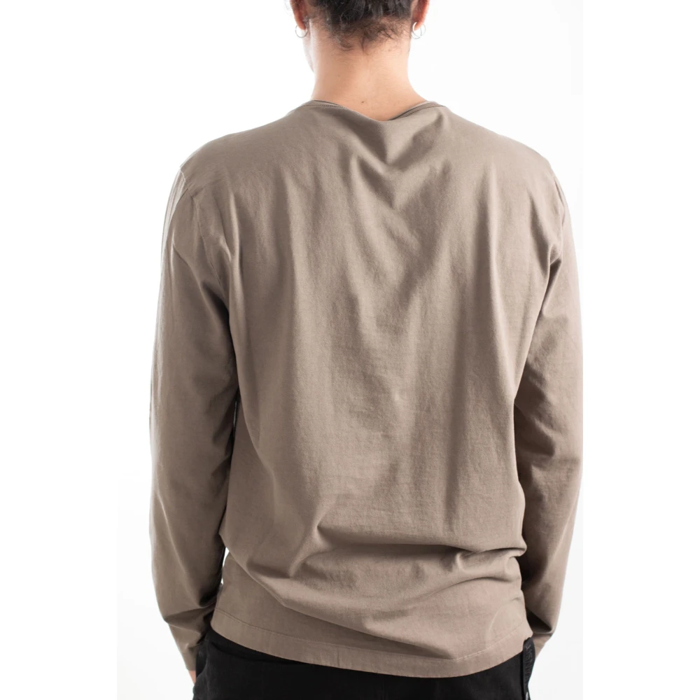 Transit Stijlvolle Longsleeve Jersey Tee Beige Heren