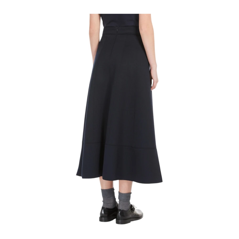Max Mara Studio Blauwe Gerende Rok met Uitsnijddetails Blue Dames