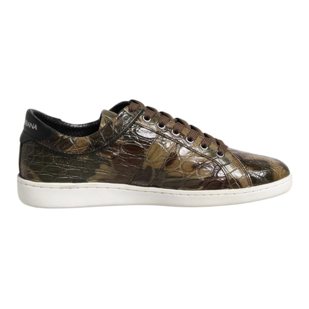 Dolce & Gabbana Brown Exotic Leather Low Top Trainers - Male - Sneakers - 6 Uk - Shoes