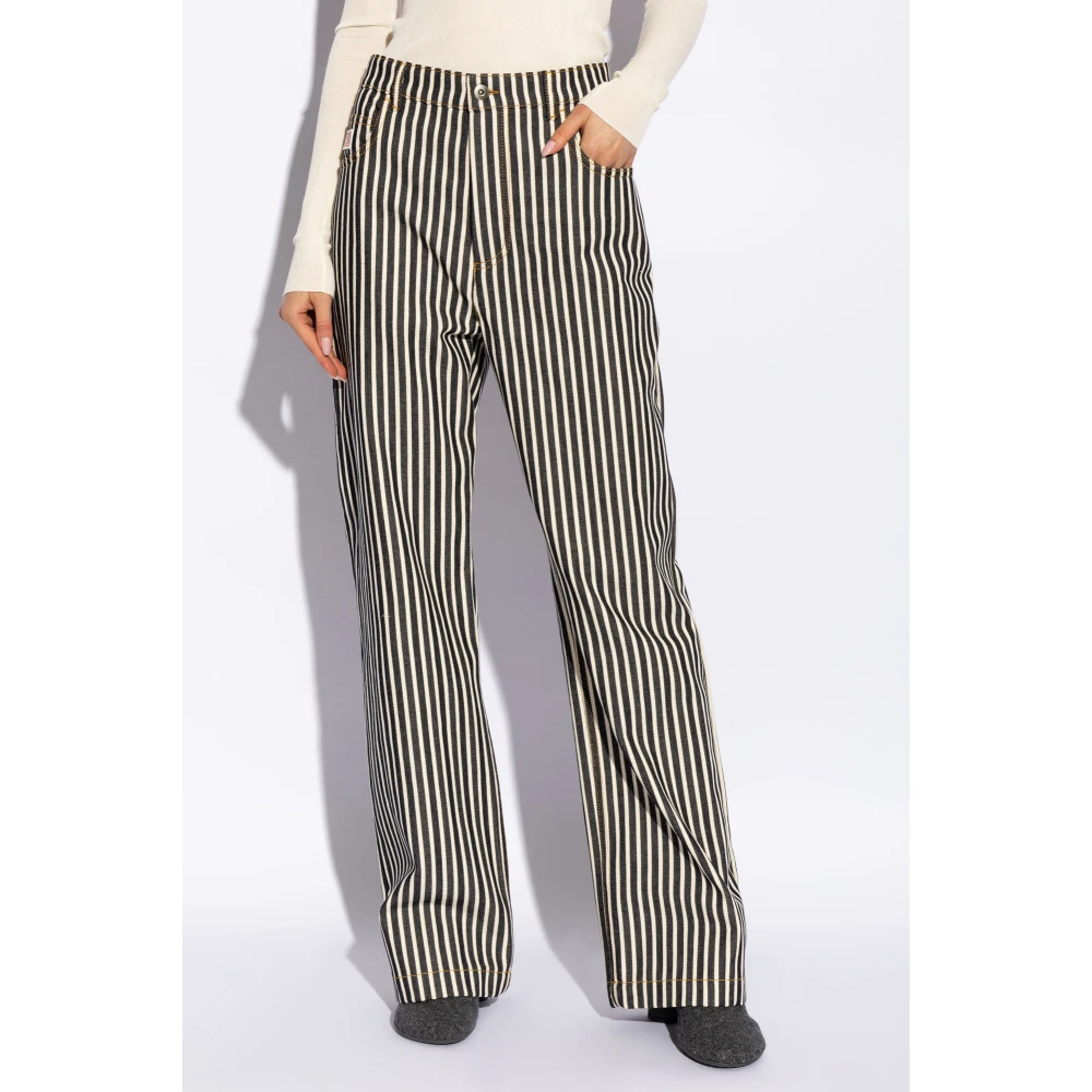 Bottega Veneta Gestreepte Patroon Jeans Black Dames