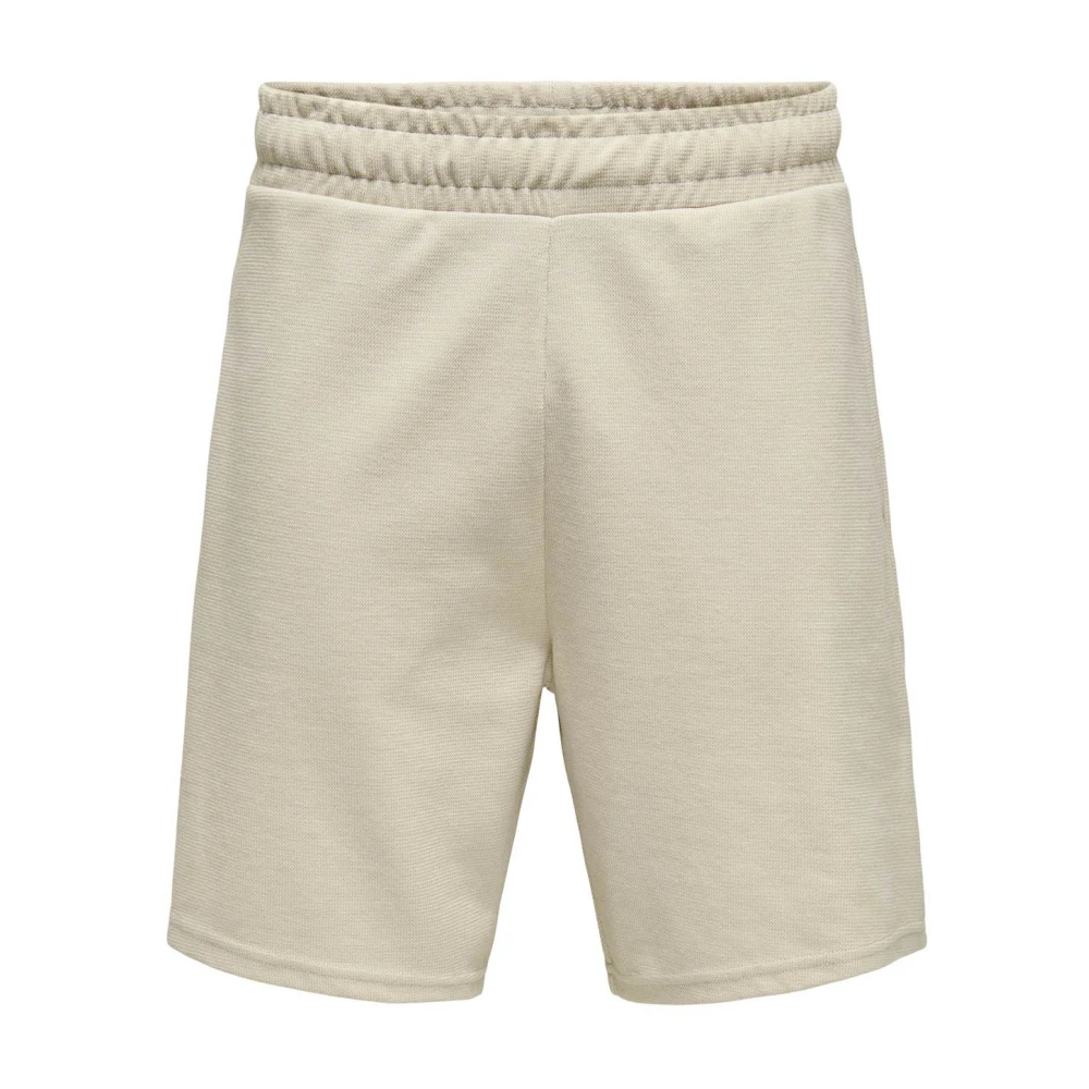 Only & Sons Straight Shorts Silver Lining Beige Heren