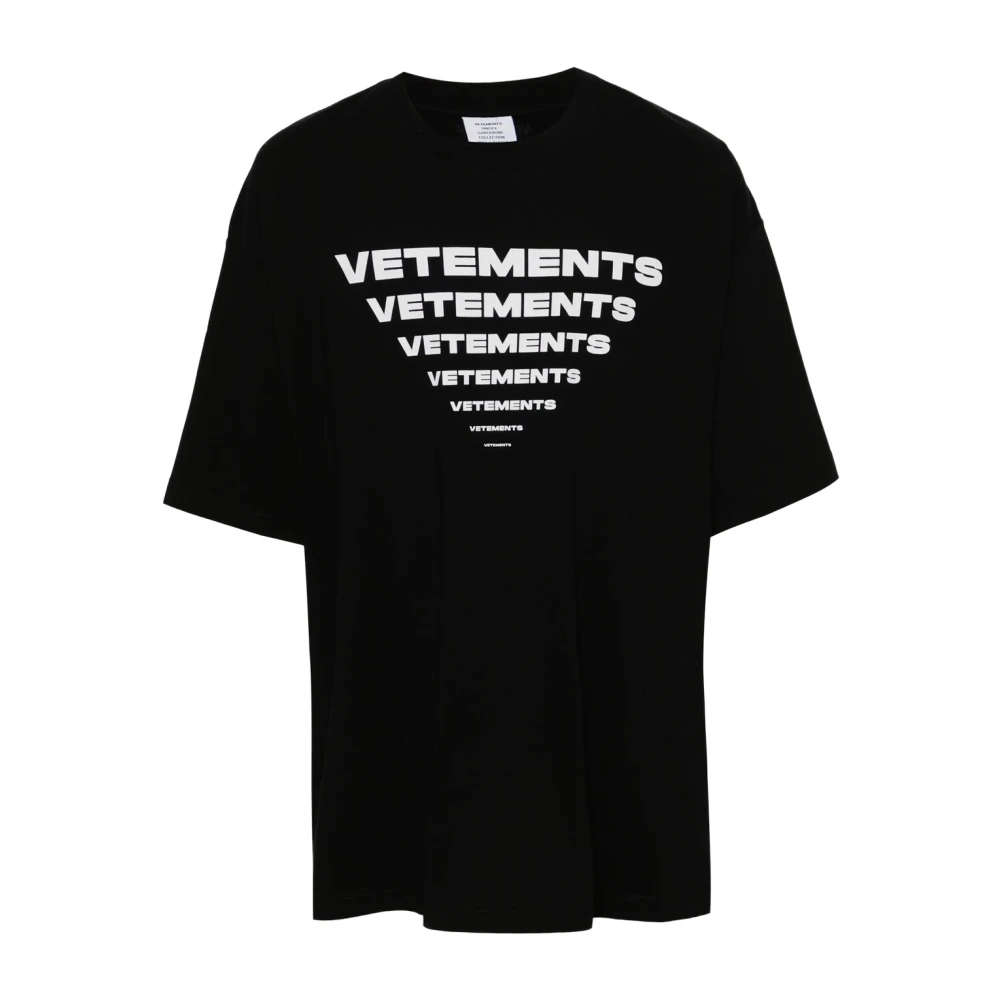 Vete ts Zwarte Katoenen T-shirt met Logo Print Black