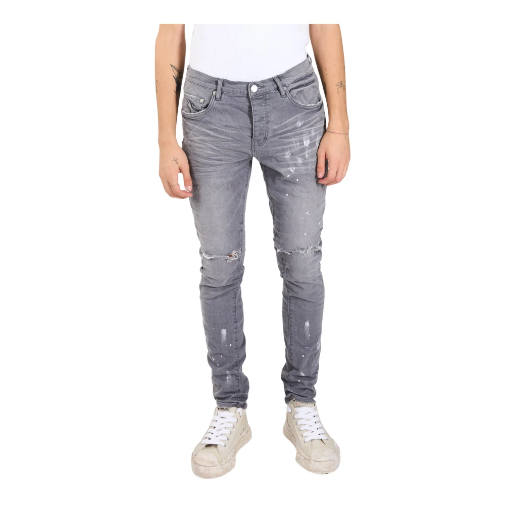 Purple Brand Versleten Skinny Jeans Gray Heren