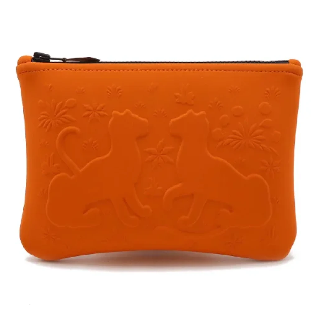 Hermès Vintage Pre-owned Canvas clutches Orange Dames
