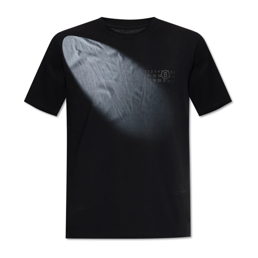 Mm6 Maison Margiela Hombre Negro - Camiseta Con Estampado - Tops - S - Camiseta Con Estampado