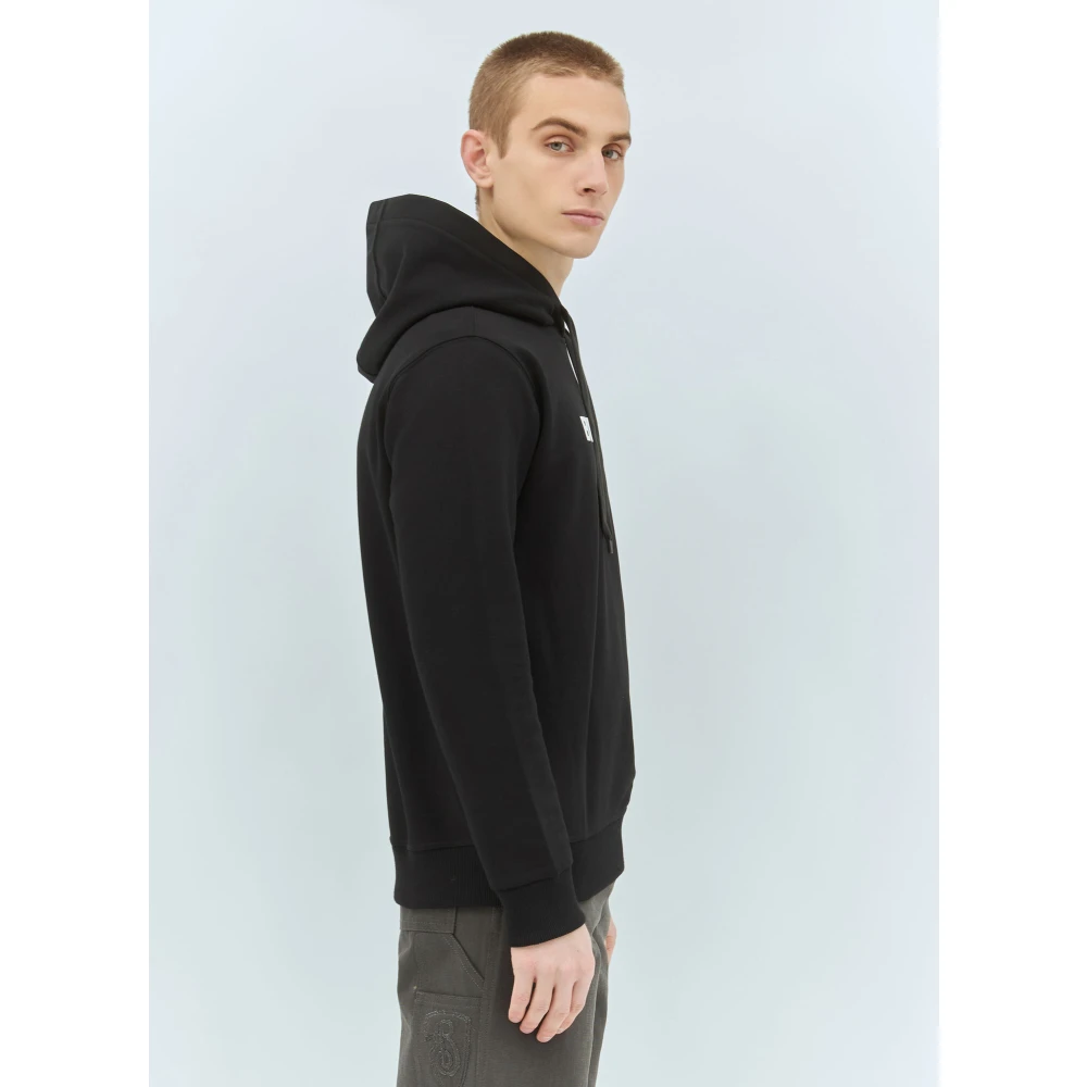 Burberry Logo Applique Hoodie Black Heren