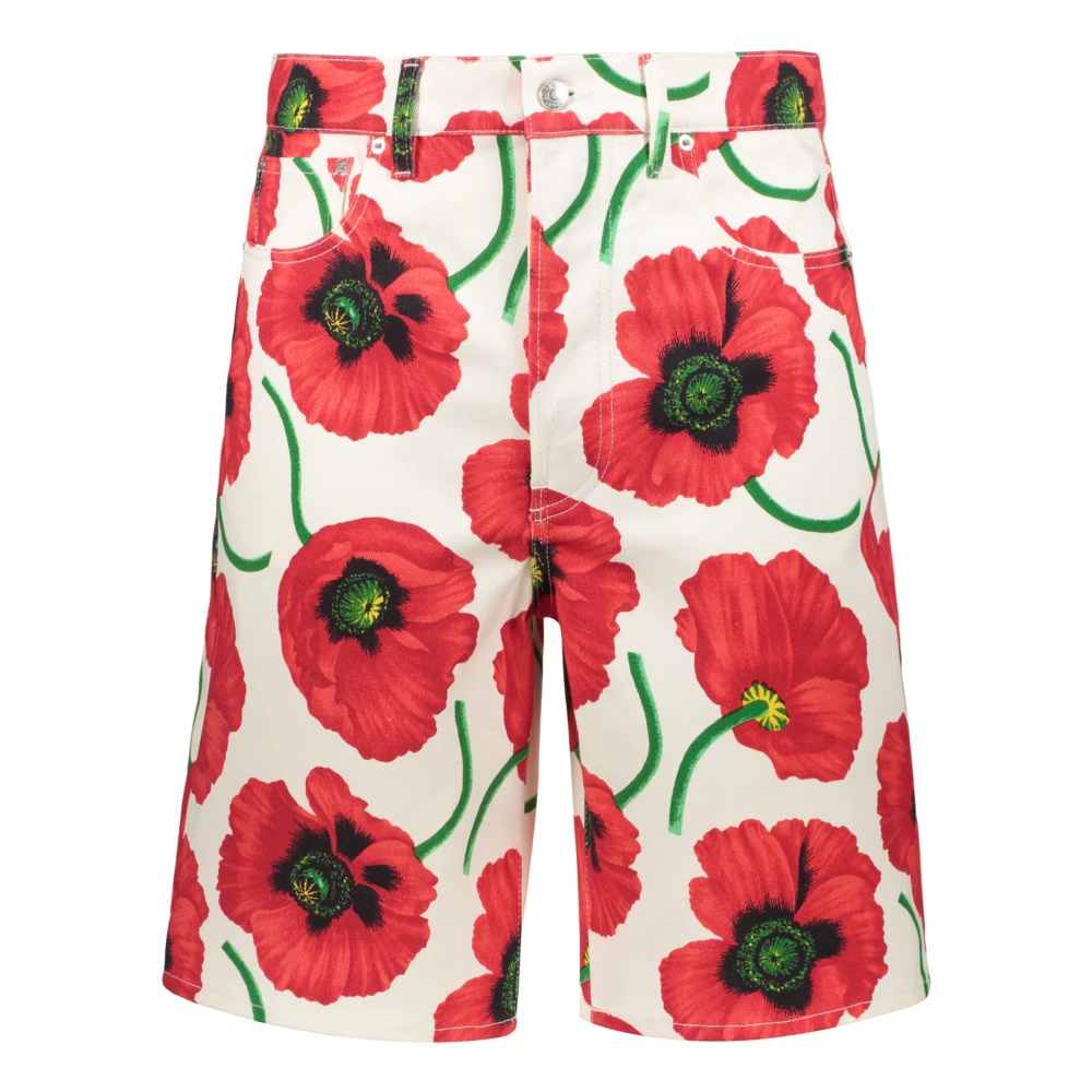 Kenzo Bloemen Bermuda Jeans met Metalen Knopen Multicolor Heren