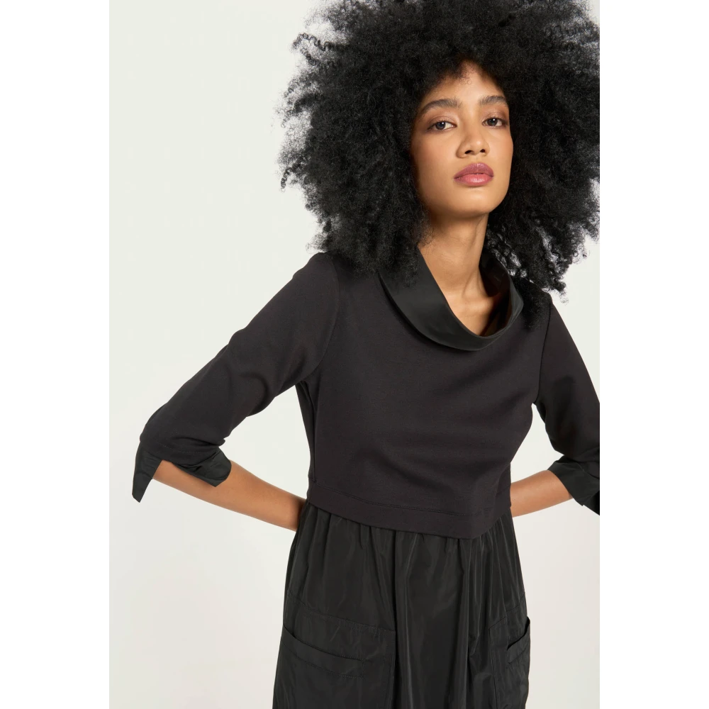 Vicario Cinque Milano Stitch Jurk met Ballonrok Black Dames