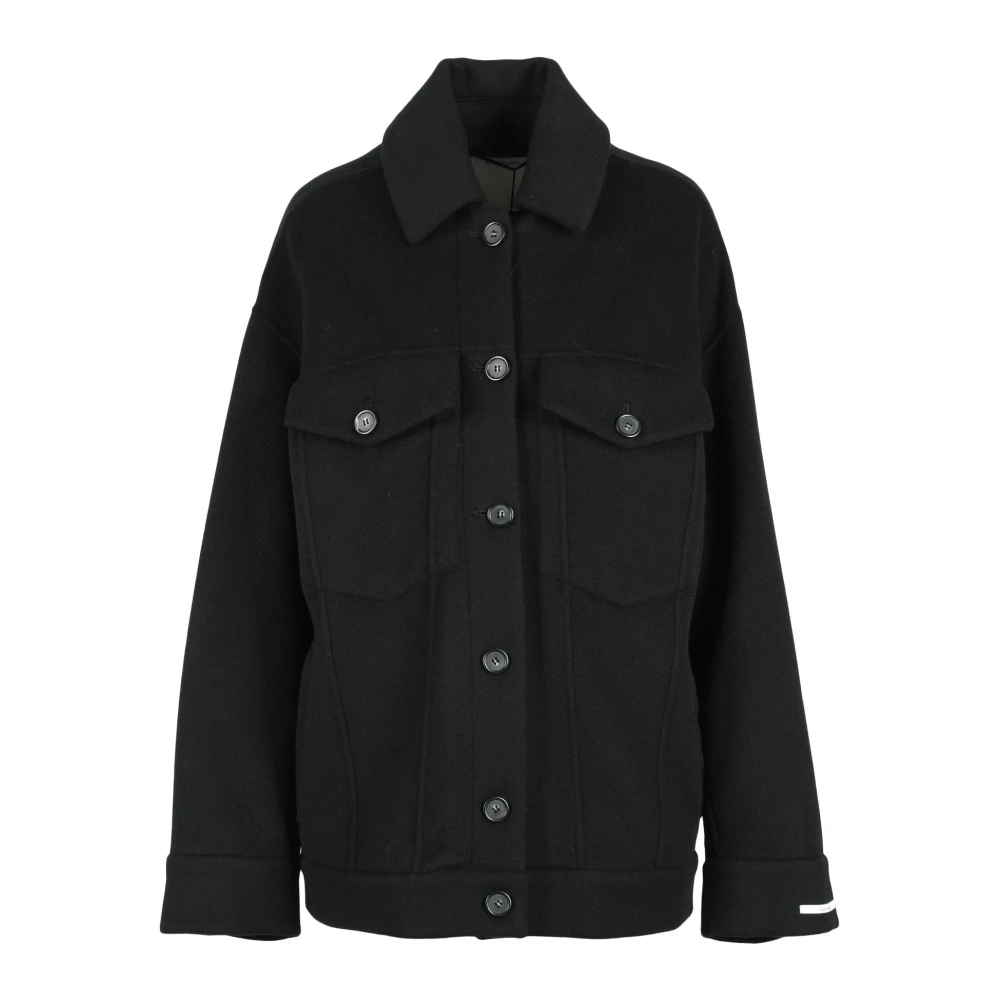 SPORTMAX Wol Kasjmier Jas Black Dames