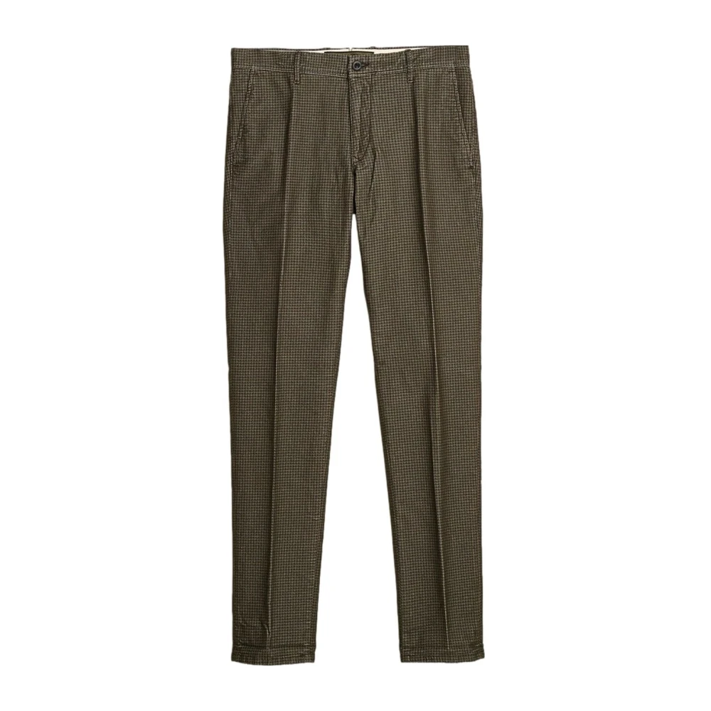 Incotex Bruine houndstooth slim katoenen broek Brown Heren