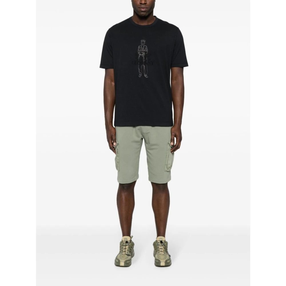 C.P. Company Blauw Katoenen T-Shirt Blue Heren