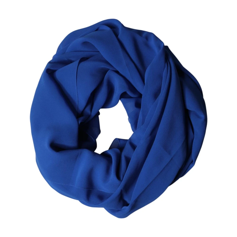 Dolce & Gabbana Men's Blue Silk Scarves, One Size, Silk Stole Neck Wrap Shawl Scarf