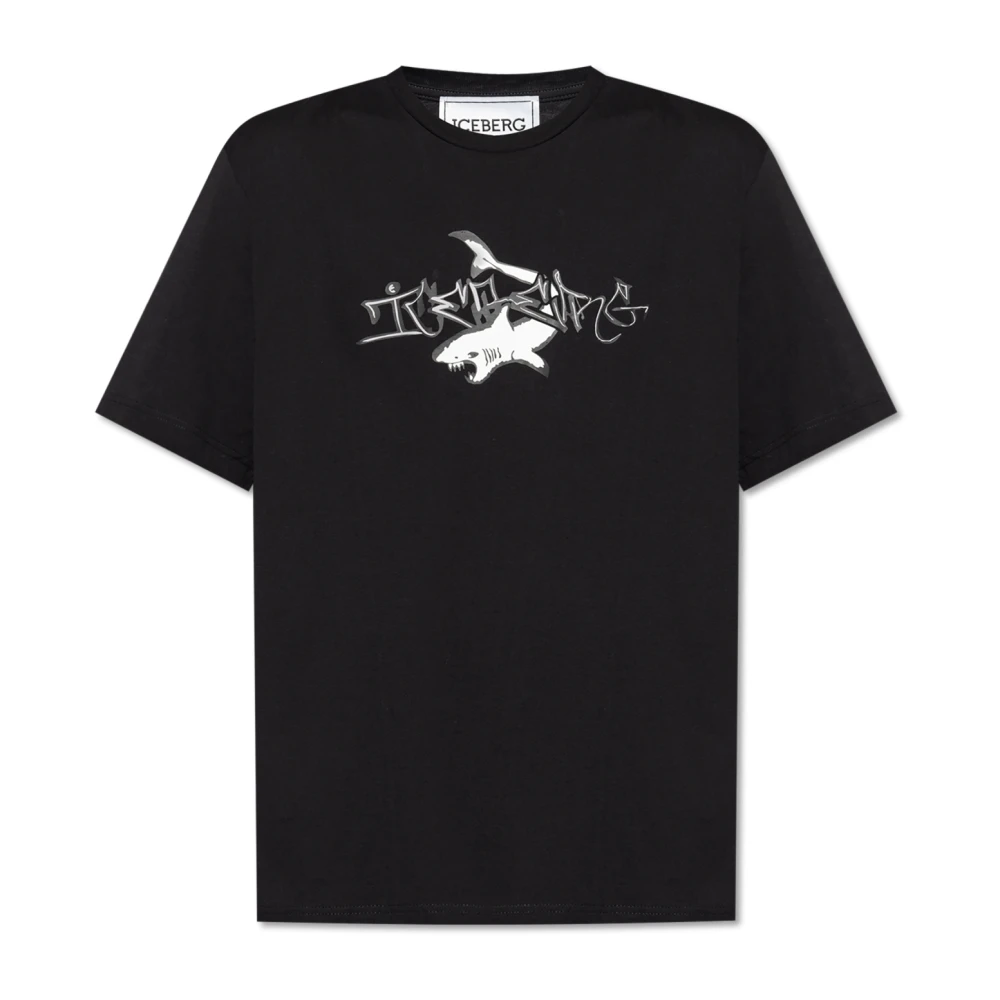 Iceberg Bedrukt T-shirt Black Heren