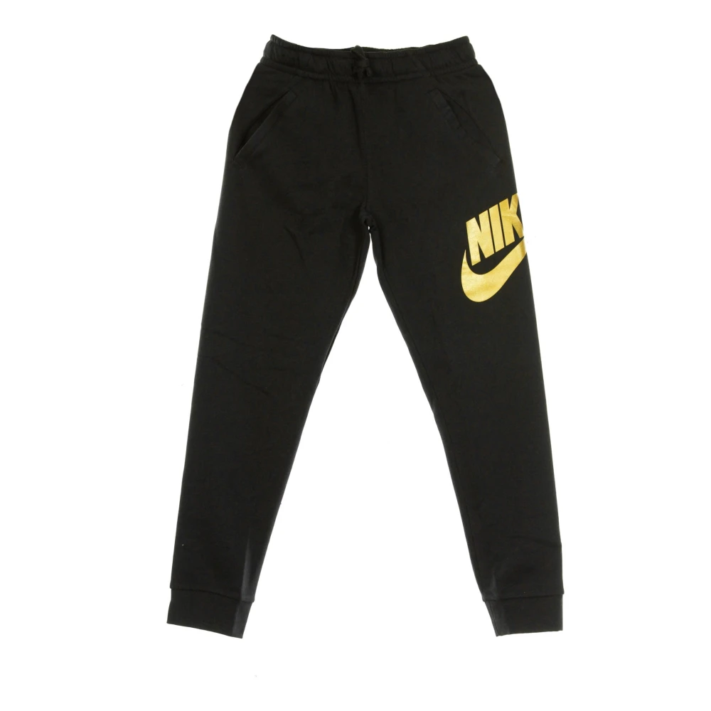 Nike Sportig Fleece Tracksuit Byxor Svart/Guld Black, Pojke