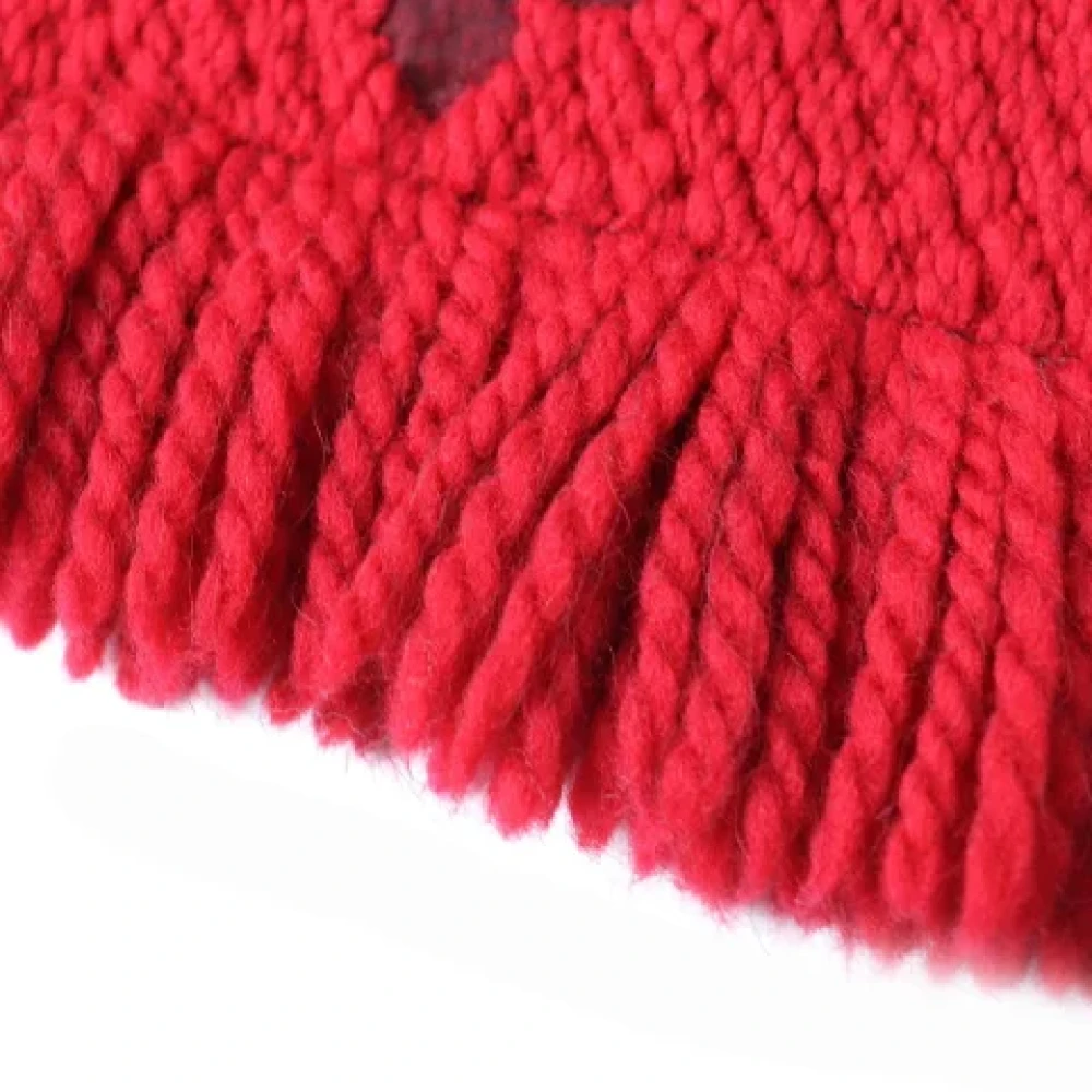 Louis Vuitton Vintage Pre-owned Wool scarves Red Dames