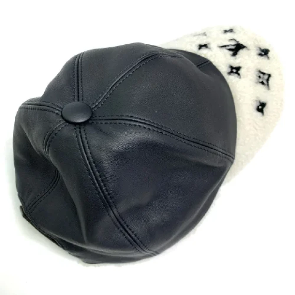 Louis Vuitton Vintage Pre-owned Leather hats Black Dames