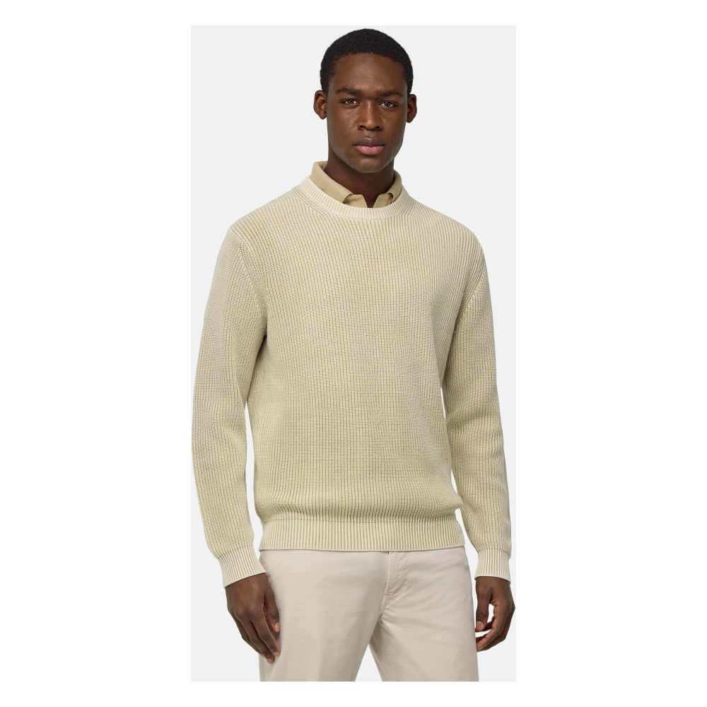 Boggi Milano Crew Neck Jumper Beige Heren