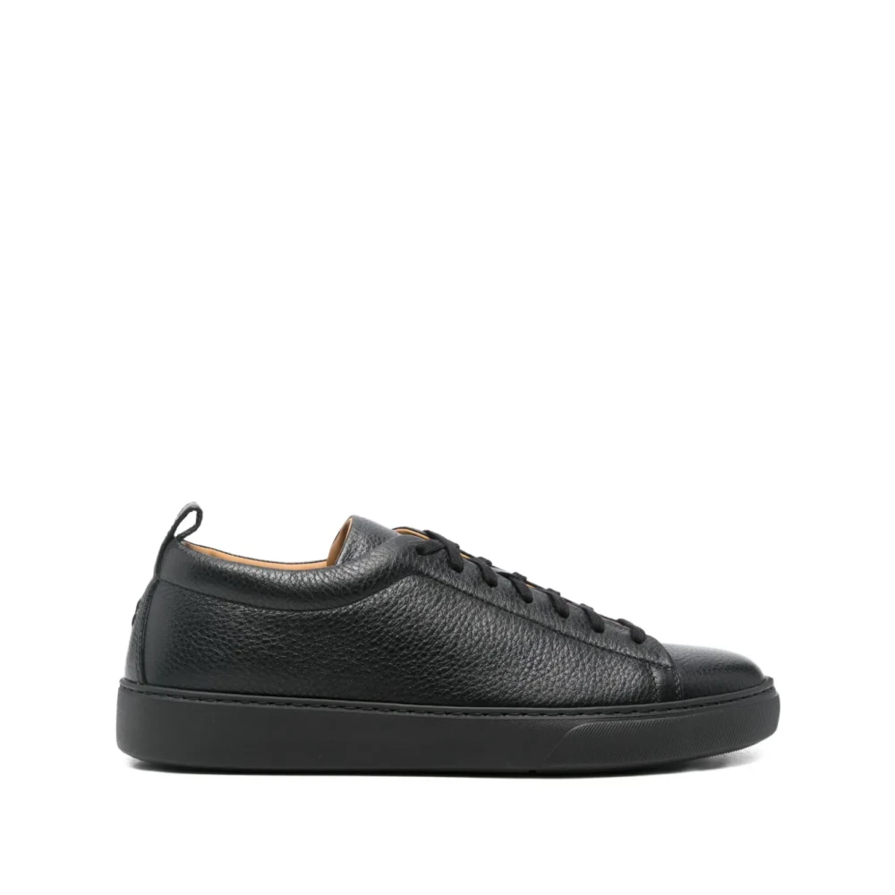 Henderson Deer Leather Colby Trainers Heren Schoenen Zwart
