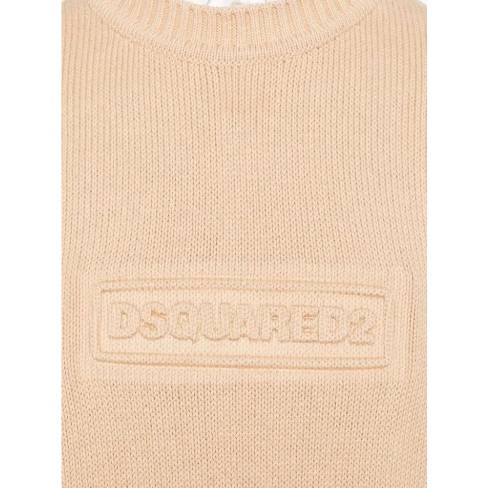 Dsquared2 Zand Beige Katoenen Geribbelde Trui Beige Heren