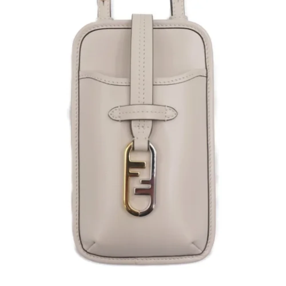 Fendi Vintage Pre-owned Leather shoulder-bags Beige Dames