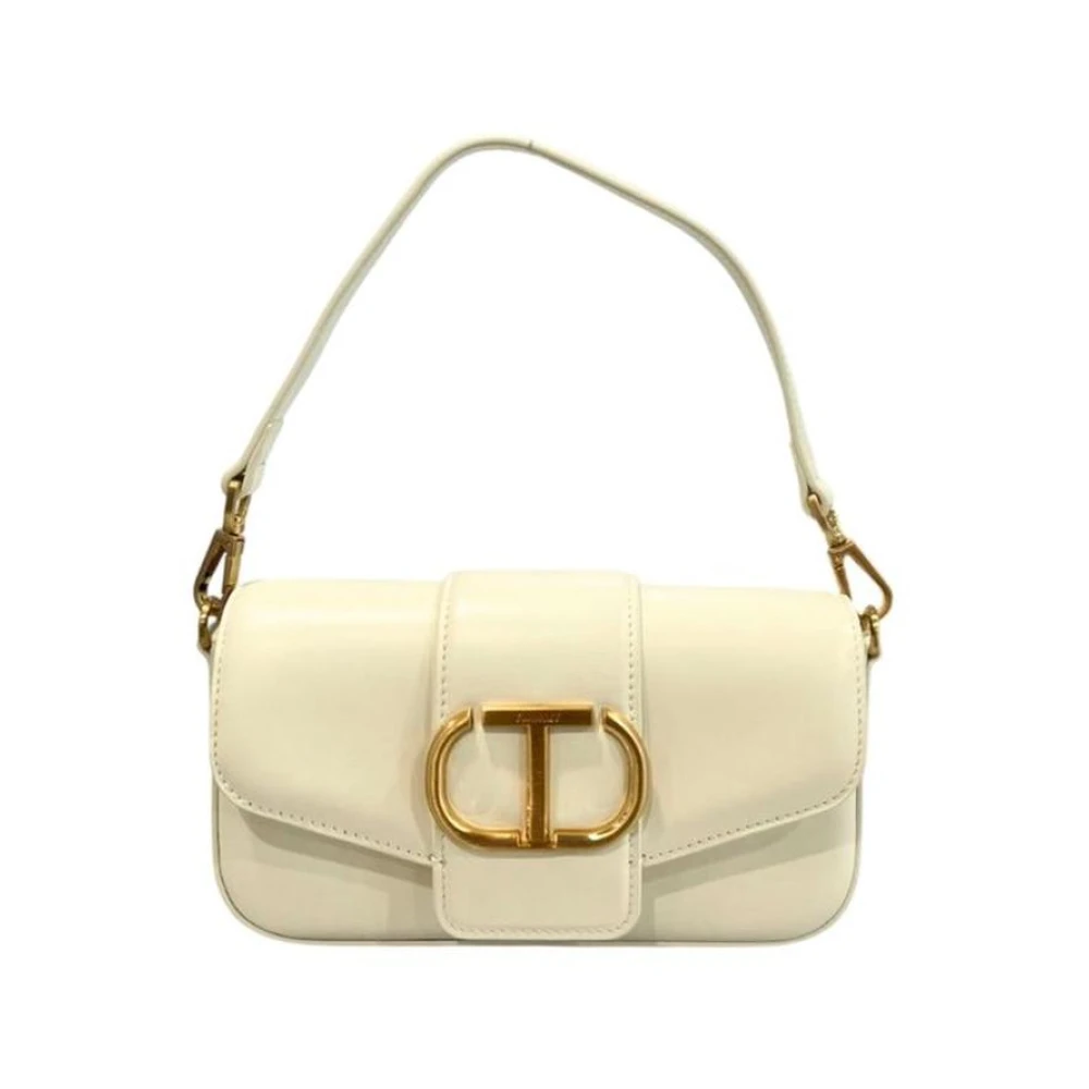 Twinset Women's Gold Leather Shoulder Bag With Buckle