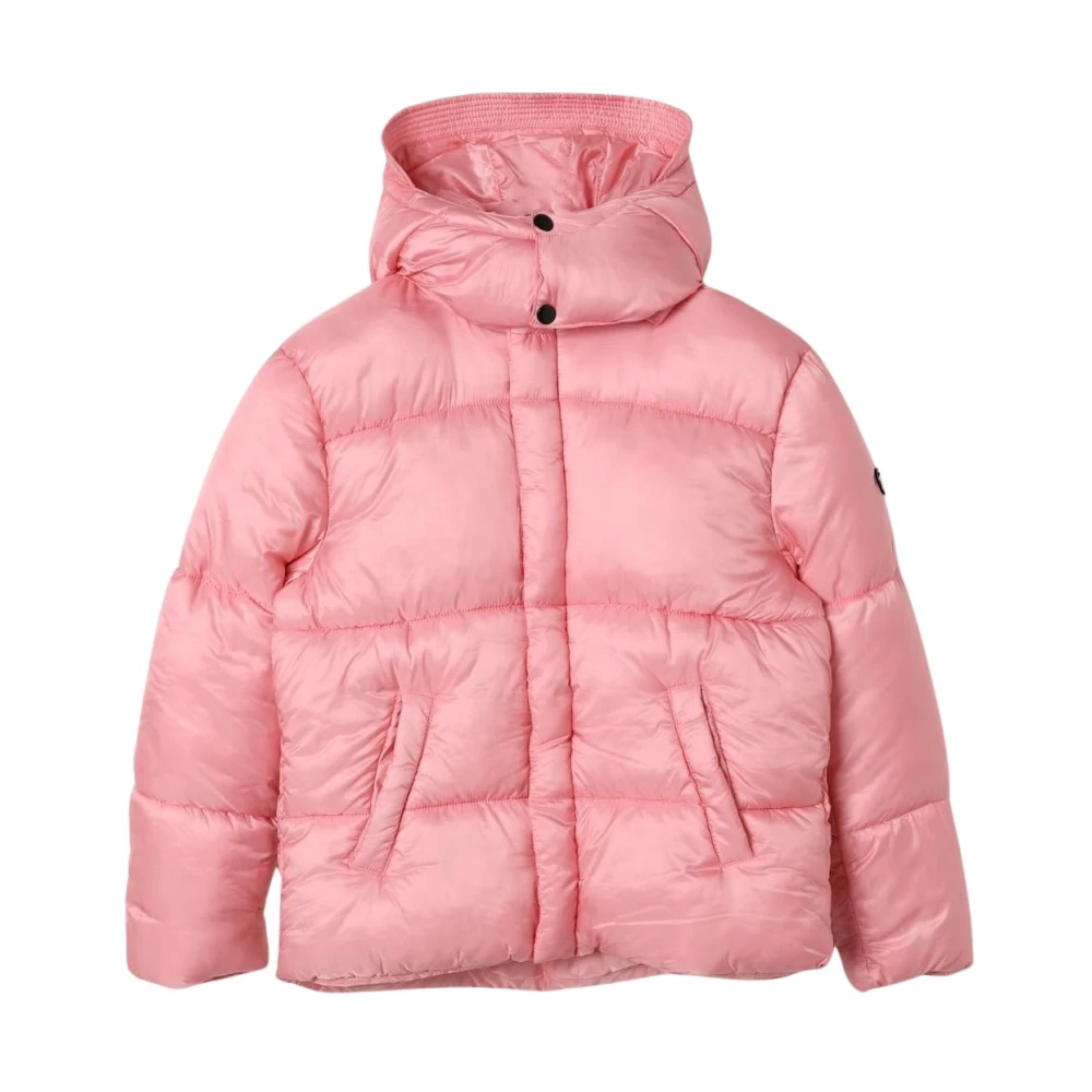 Diesel Women's Pink Hooded Puffer Jacket